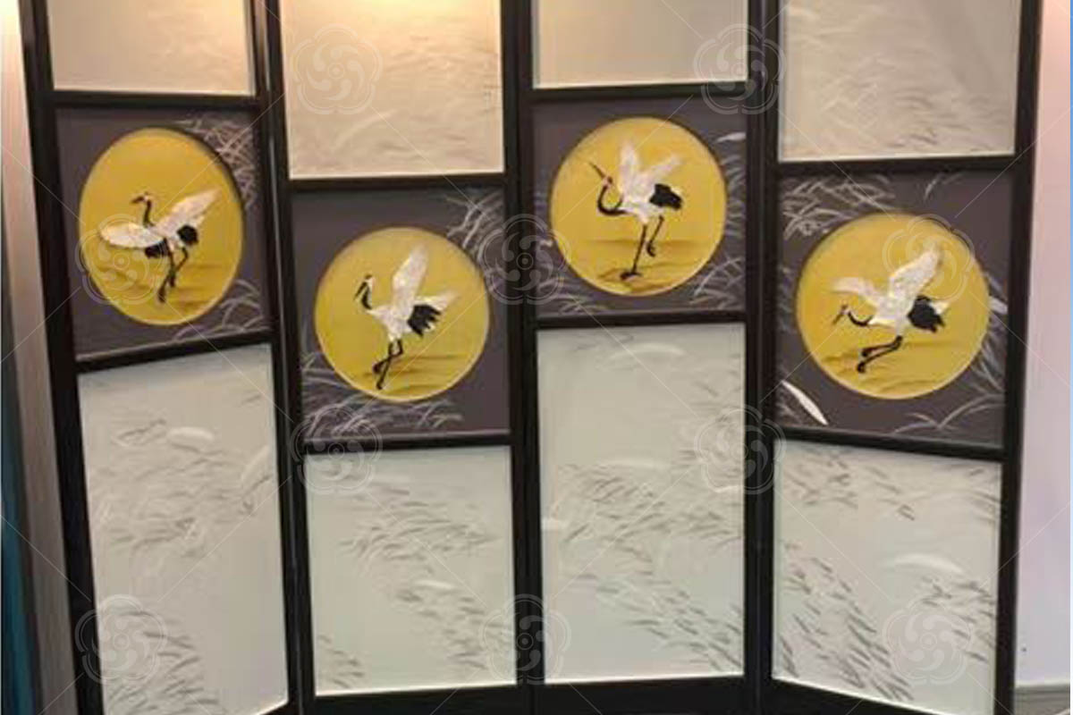 寶螺鑲嵌屏風《舞》