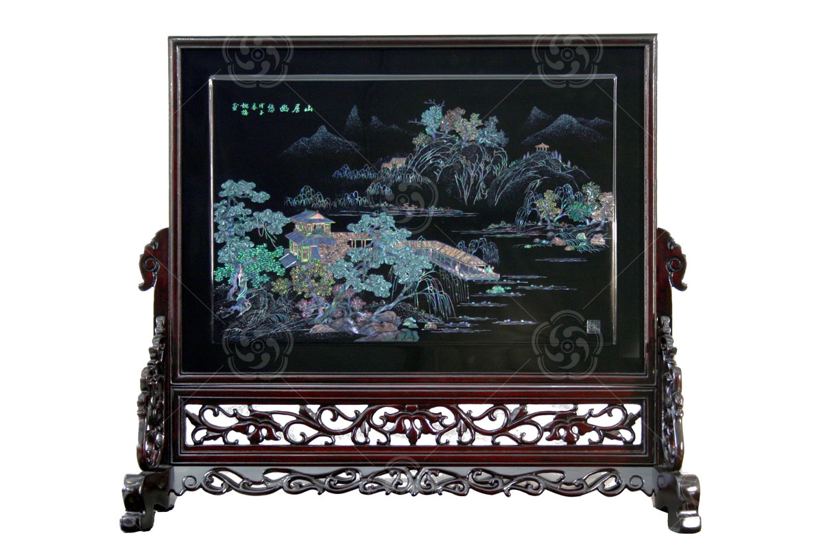 點螺《山居幽悠》臺屏