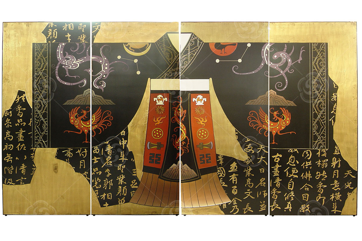 刻漆大自在屏風